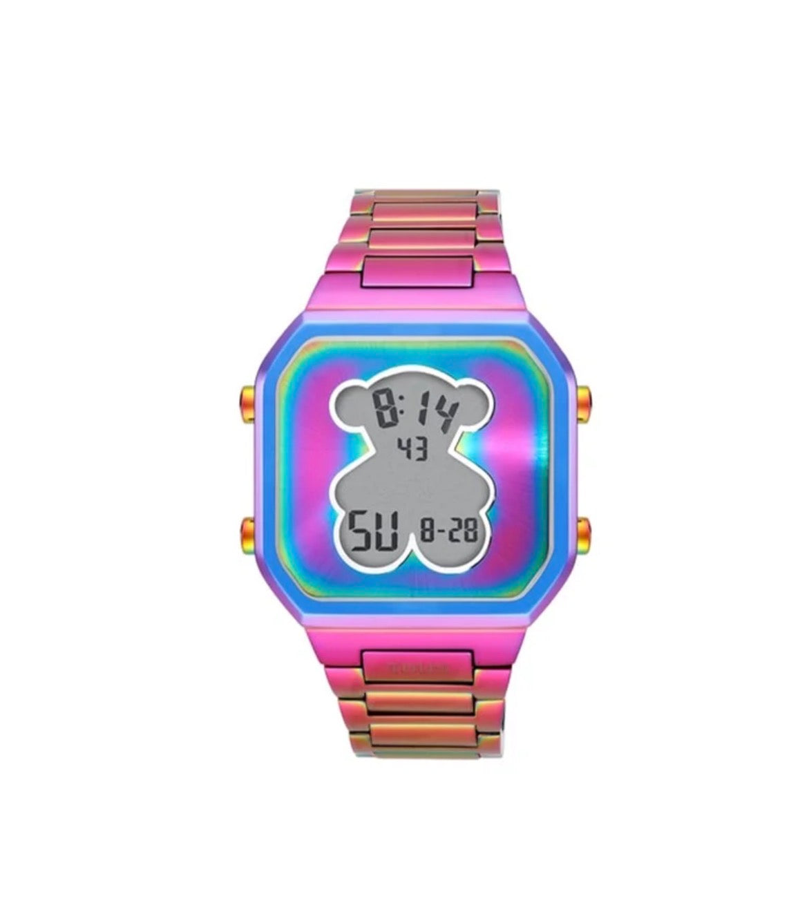 Reloj TOUS digital con brazalete de acero IP iridiscente D-Bear
