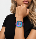 Reloj TOUS digital con brazalete de acero IP iridiscente D-Bear