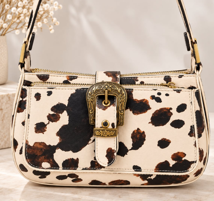 Cartera Steve Madden print vaca - vista frontal