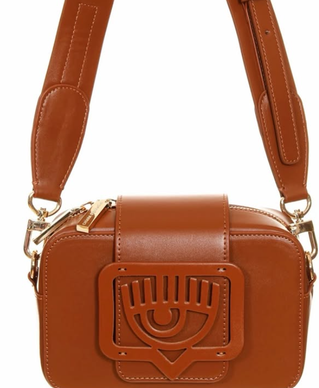 Crossbody Chiara Ferragni Eye Bag camel vista frontal