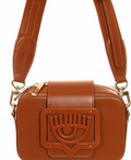 Crossbody Chiara Ferragni Eye Bag camel vista frontal