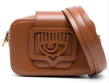 Crossbody Chiara Ferragni Eyelike camel vista lateral