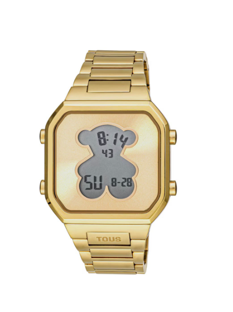 Reloj Digital D-BEAR acero IPG dorado - frente