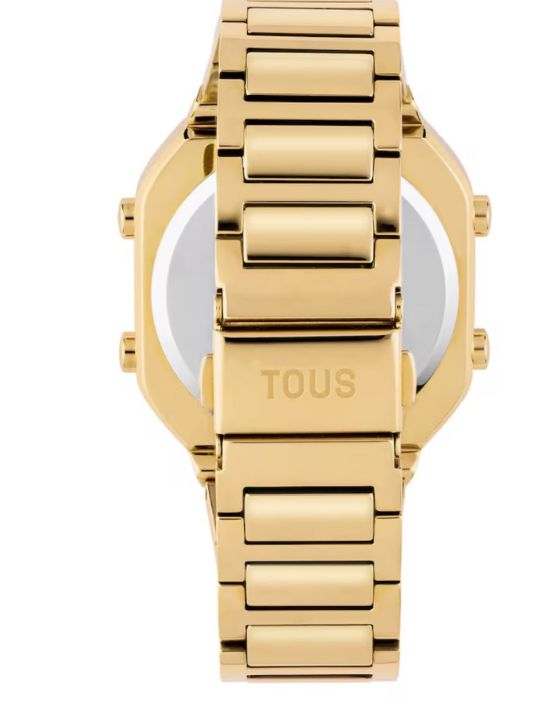 Reloj Digital D-BEAR acero IPG dorado - reverso brazalete