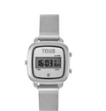 Reloj TOUS D-Bear plateado - vista frontal fondo blanco
